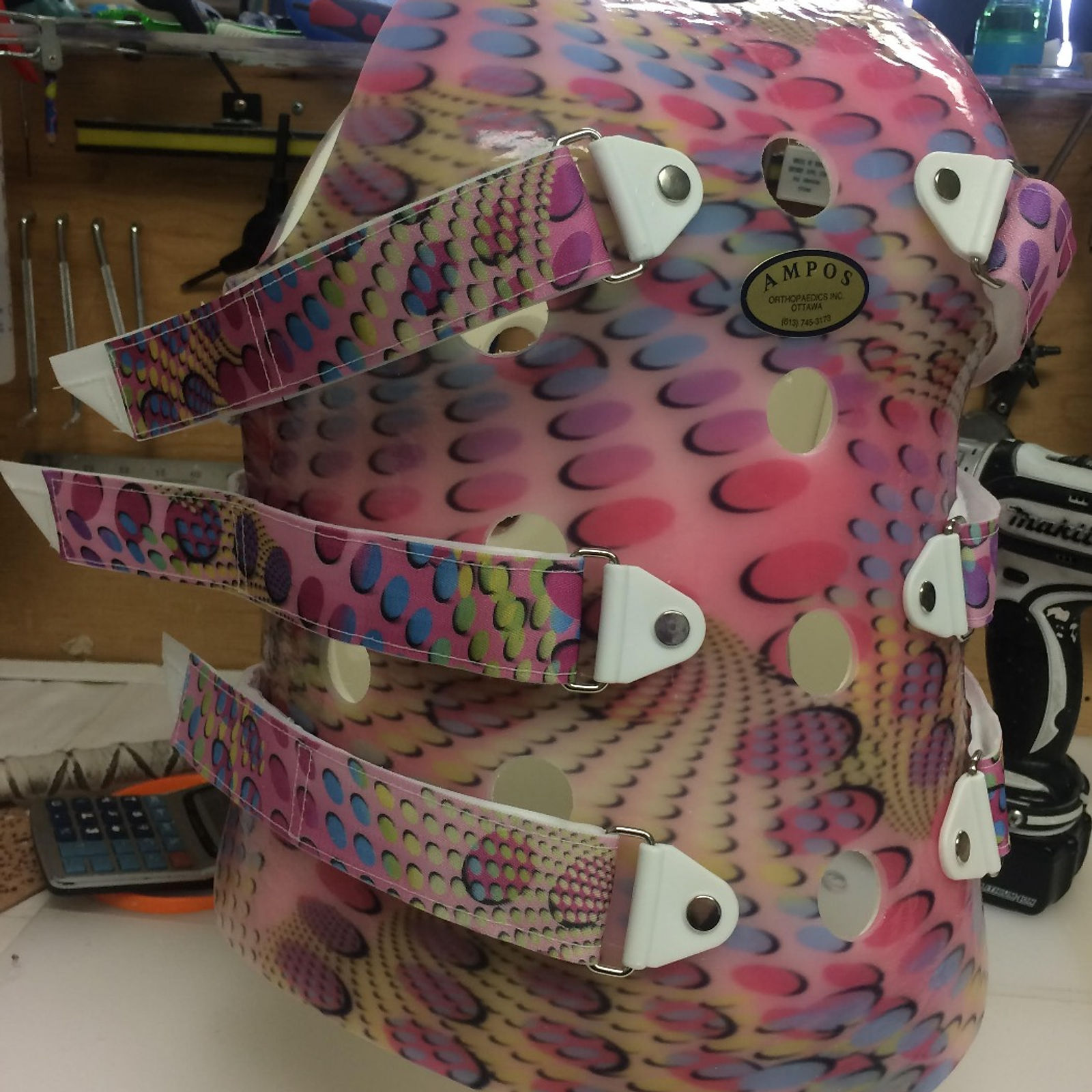 Pink spray pattern on TLSO