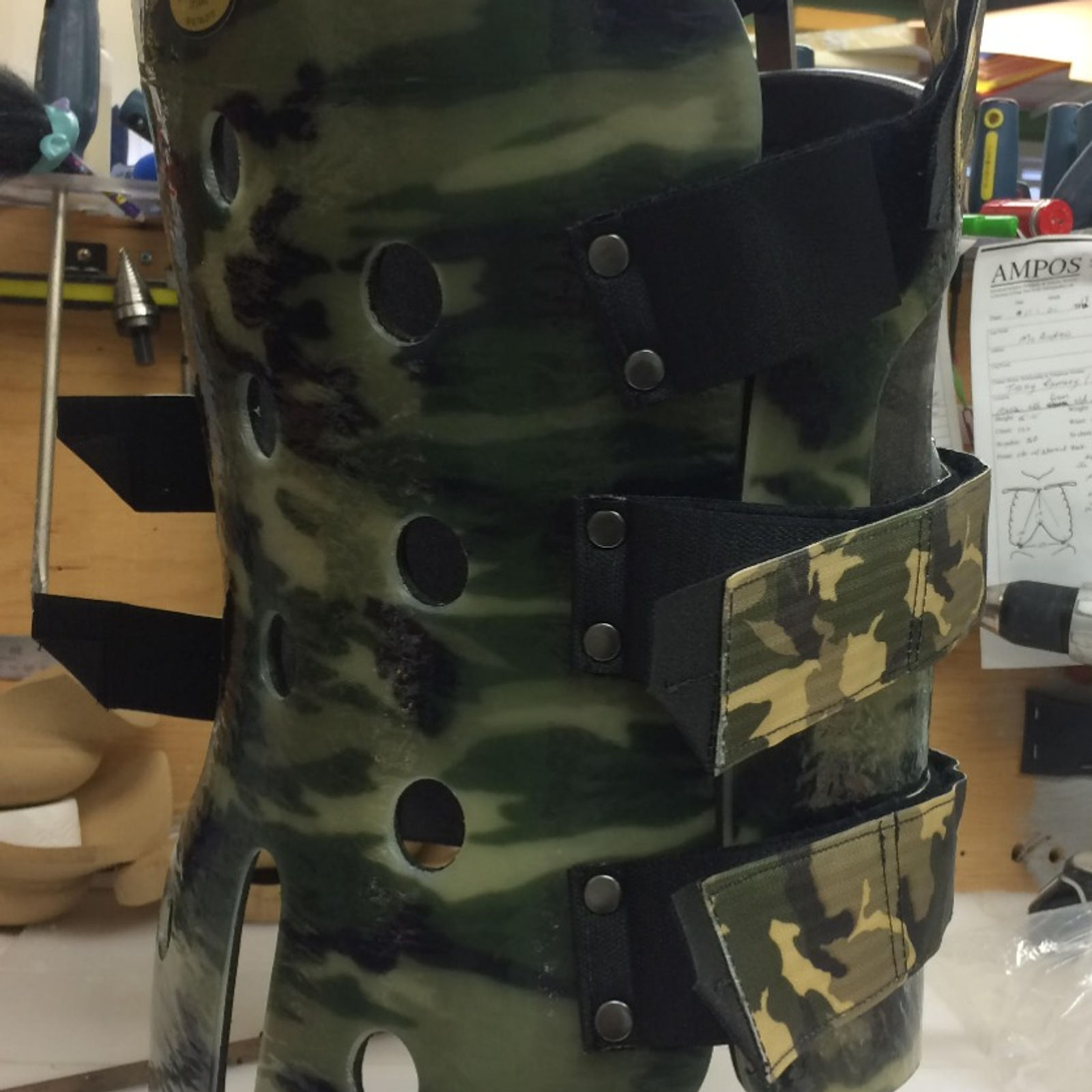 Green camouflage TLSO (rear view)