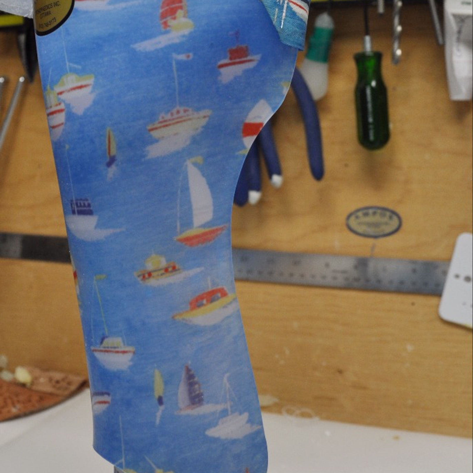 Sailboats pattern AFO with Tamarack joints