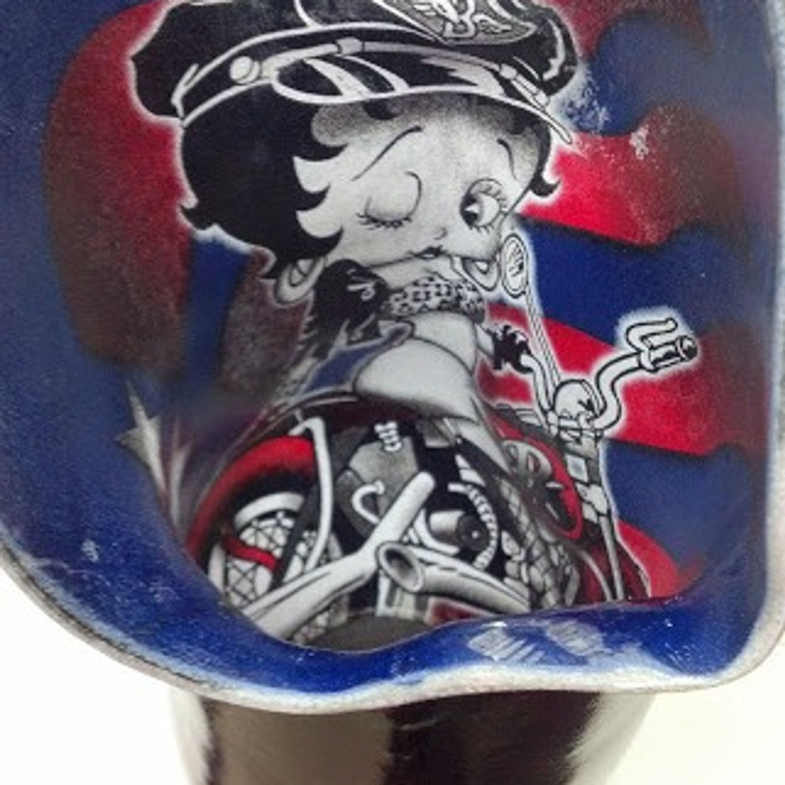 Betty Boop design on inside of transtibial socket