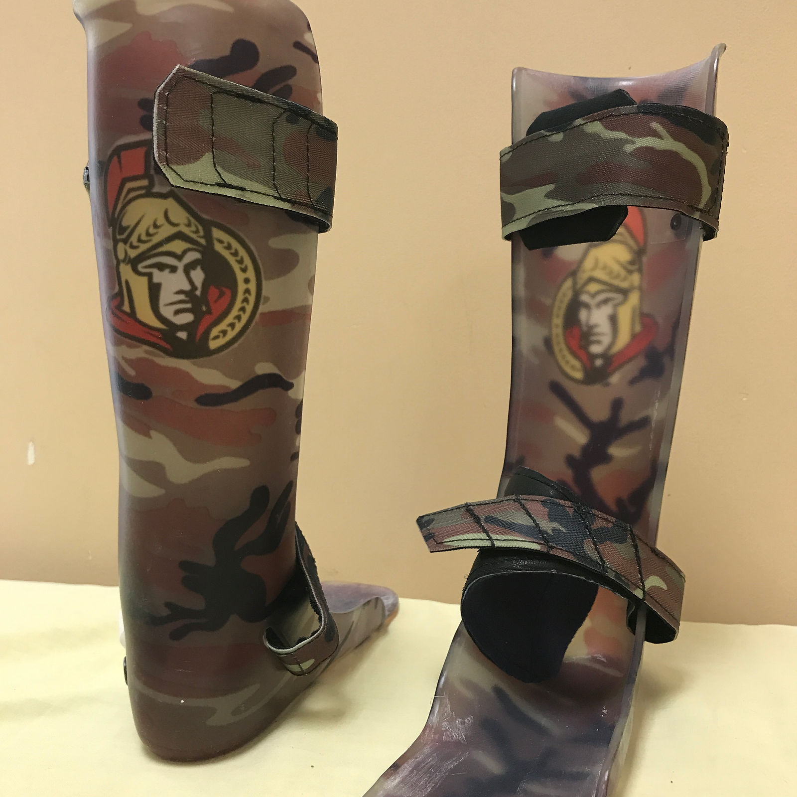 Brown Camouflage Pattern with Sens Logo on Rigid bilateral AFOs